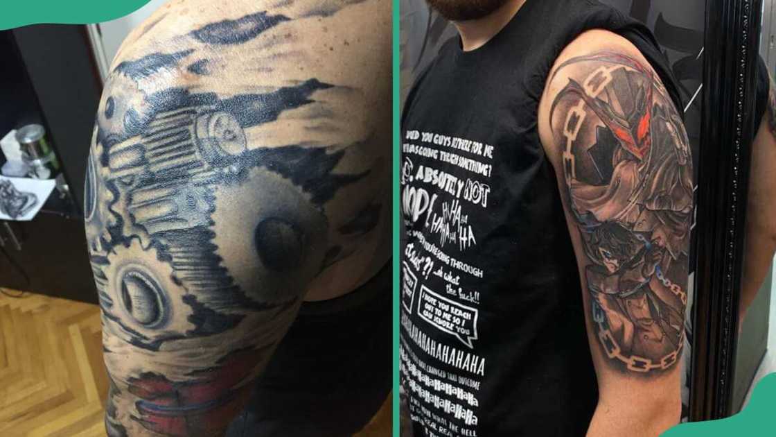 Biomechanical half-sleeve tattoos