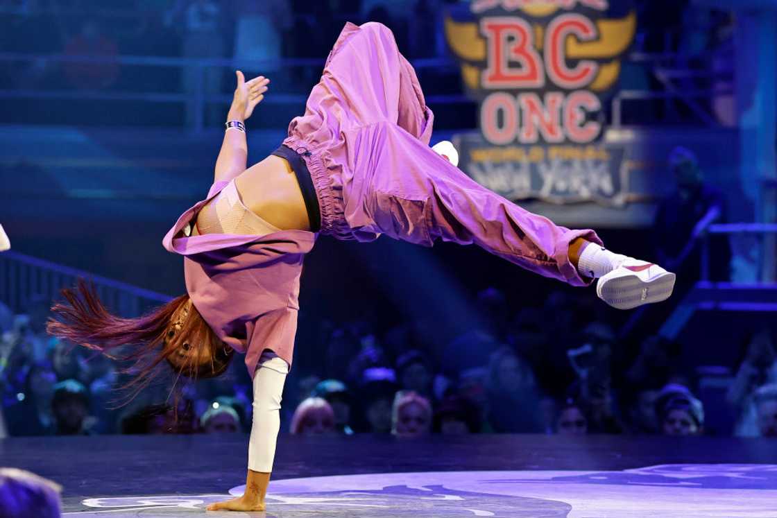 Logistx competes in the B-girl Red Bull BC One World Final at Hammerstein Ballroom in 2022