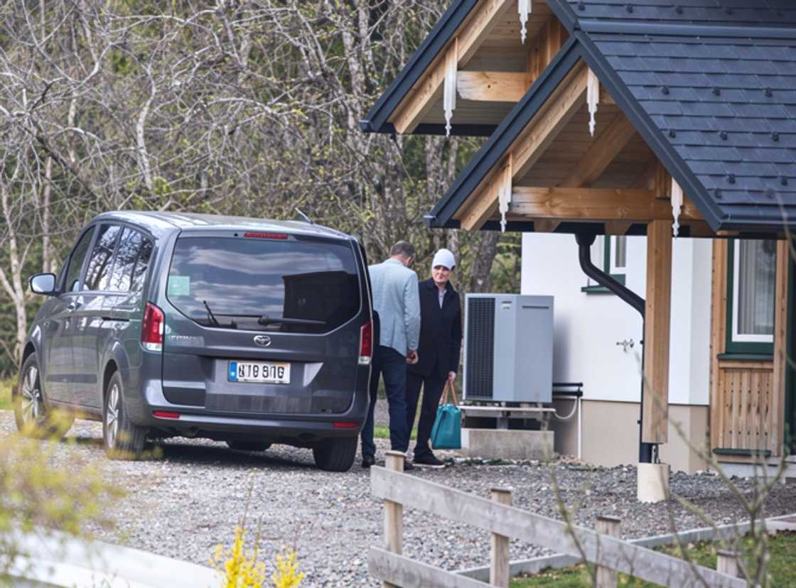 Sarah Ferguson seen outside a home in the Alps