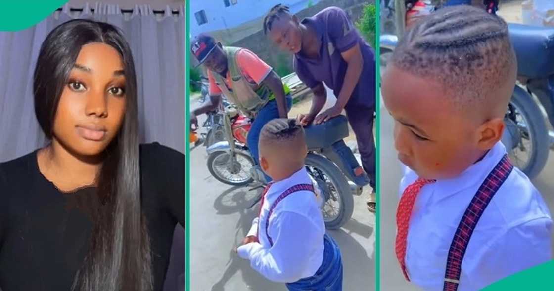 Little boy devastated as aunt arrives to pick him up with okada. Little boy devastated as aunt arrives to pick him up with okada.
