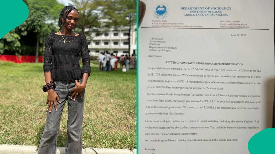 A University of Lagos (UNILAG) 200 level student has been honoured with a dollar cash prize for getting a perfect GPA
