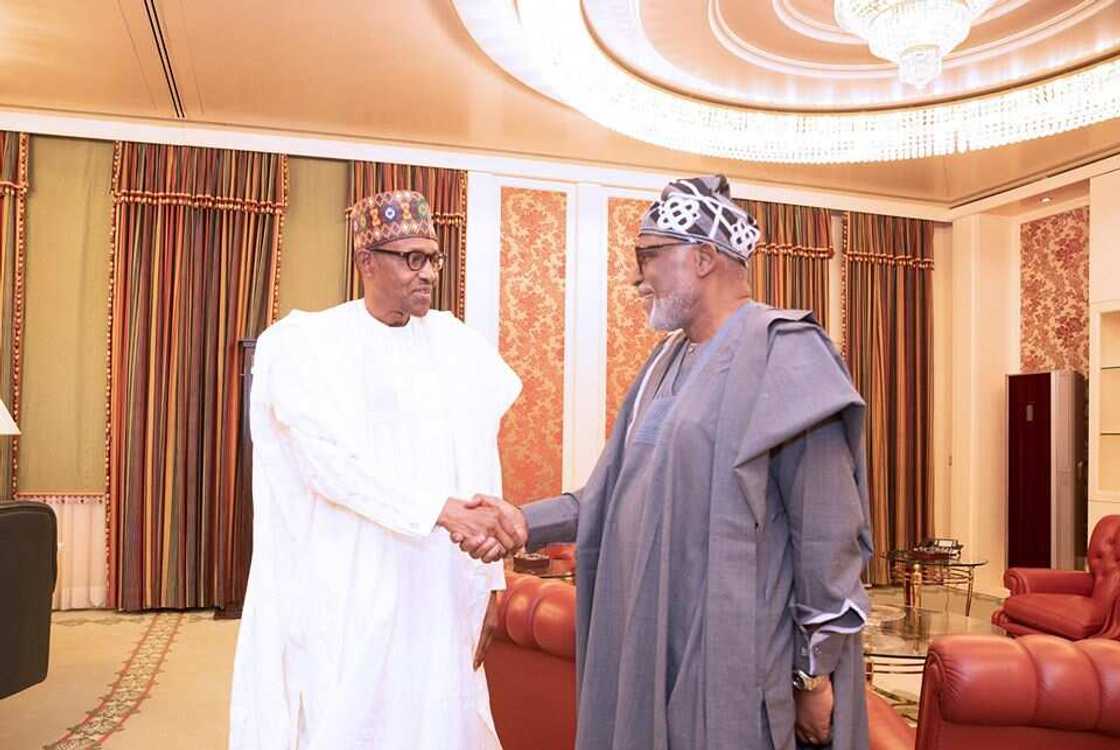 Amotekun: Buhari, Akeredolu meet in Aso Villa