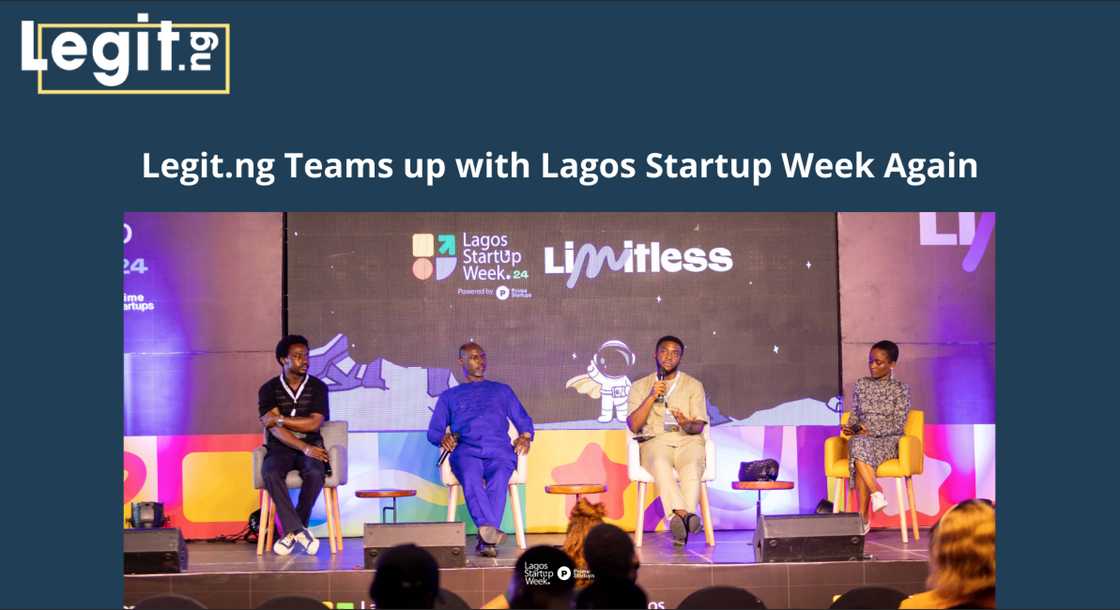 Legit.ng, business desk HOD, Victor Enengedi, Lagos Startup Week, media panel, panel session Legit.ng, business desk HOD, Victor Enengedi, Lagos Startup Week, media panel, panel session