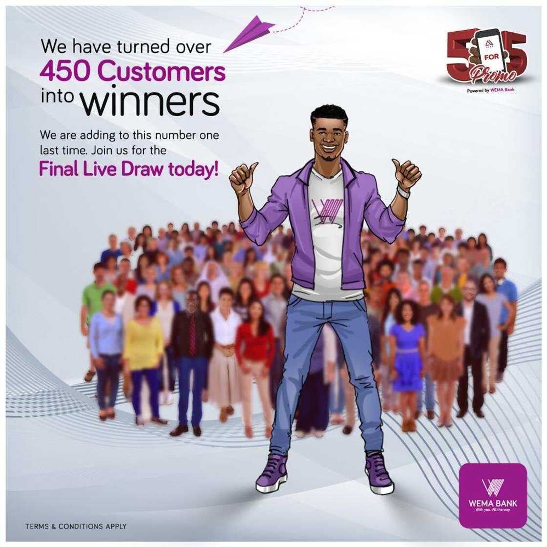 Final Countdown Commences for Wema Bank's 5for5 Promo Season 2 Grand Finale Final Countdown Commences for Wema Bank's 5for5 Promo Season 2 Grand Finale