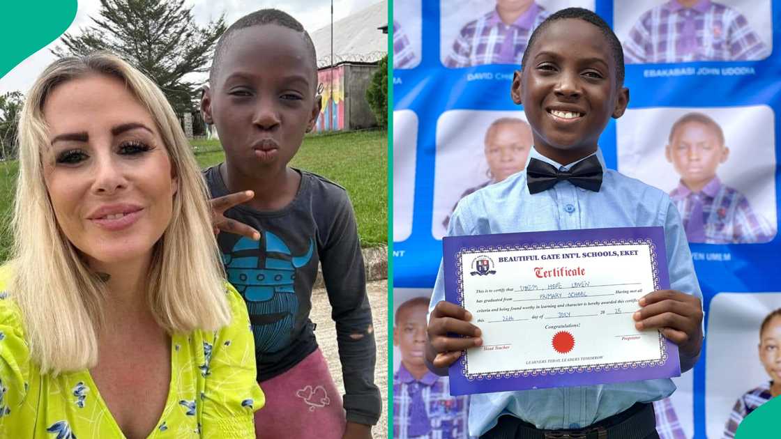 A Nigerian boy who was rescued by a white lady after being abandoned and called a witch has graduated. A Nigerian boy who was rescued by a white lady after being abandoned and called a witch has graduated.