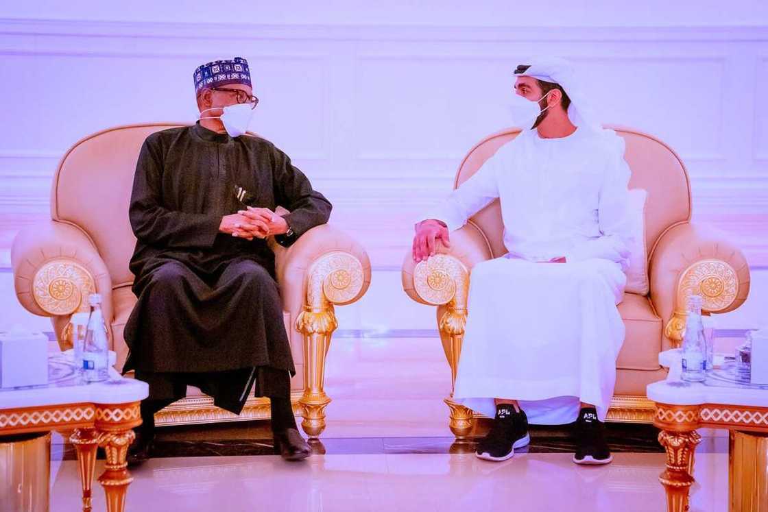 Muhammadu Buhari, UAE, Mohamed bin Zayed bin Sultan Al Nahyan Muhammadu Buhari, UAE, Mohamed bin Zayed bin Sultan Al Nahyan