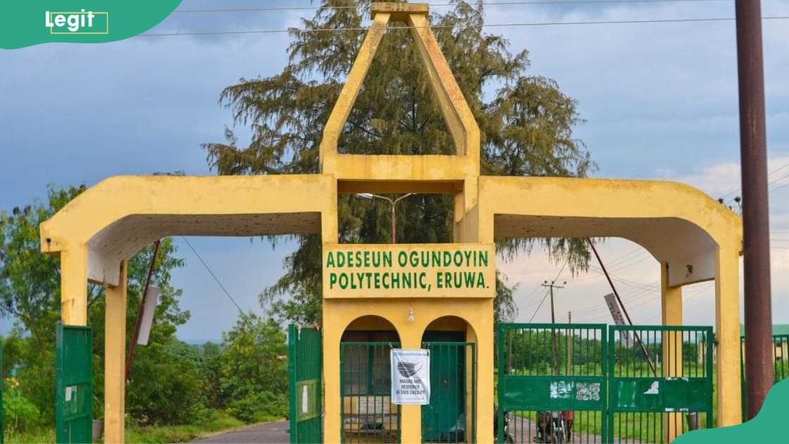 Adeseun Ogundoyin Polytechnic, Eruwa's main gate. Adeseun Ogundoyin Polytechnic, Eruwa's main gate.