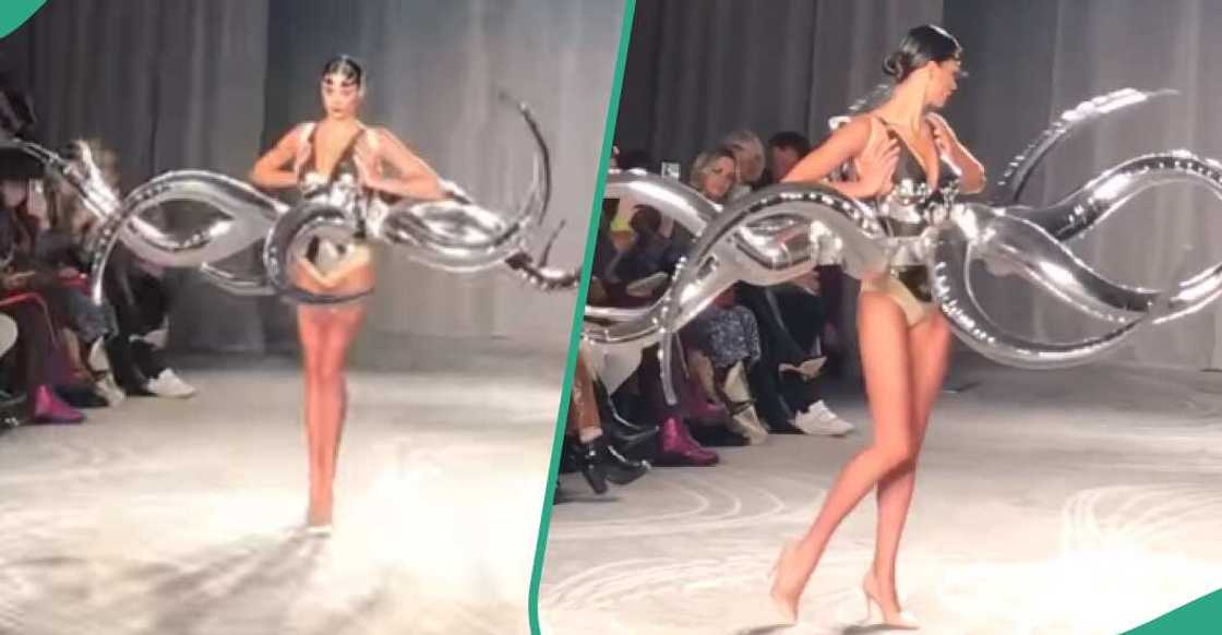 Model adorns octopus-like dress