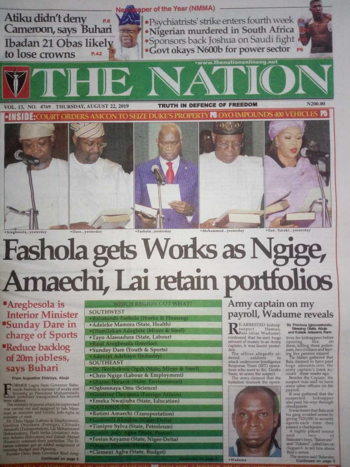 The Nation newspaper review of August 22 The Nation newspaper review of August 22