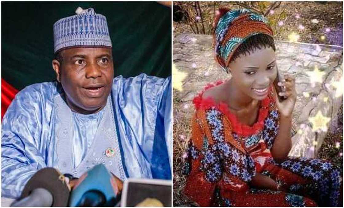 Gwamna Tambuwal daga Hagu, Deborah a dama.