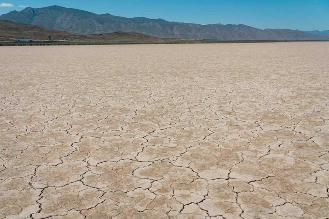 Mud cracks on the dry lake bed in Fish Springs, Nevada that lies over the natural underground aquifer from which Vidler draws its water Mud cracks on the dry lake bed in Fish Springs, Nevada that lies over the natural underground aquifer from which Vidler draws its water