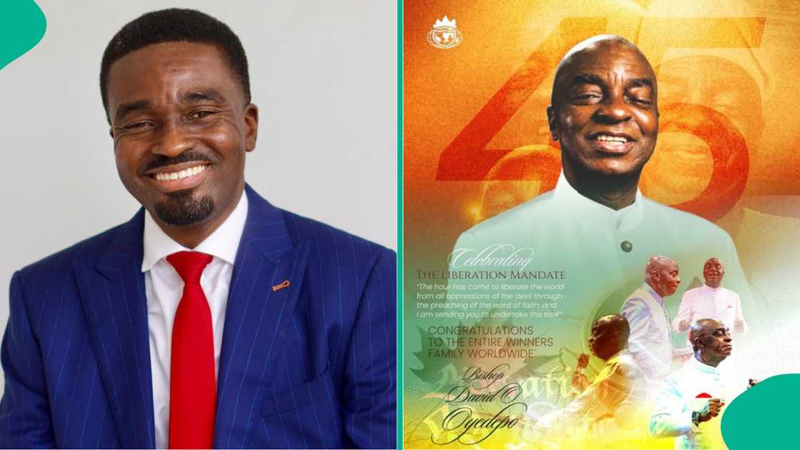 Reactions as Bishop David Oyedepo's first son sends message to him and his wife as Liberation Mandate clocks 45