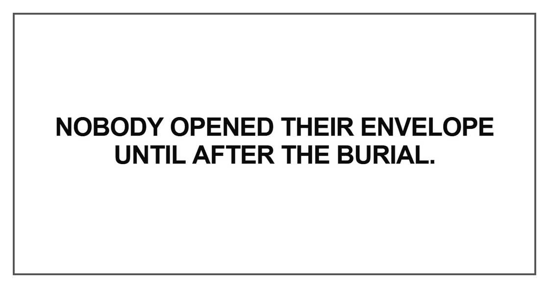 Nobody opened their envelope Nobody opened their envelope