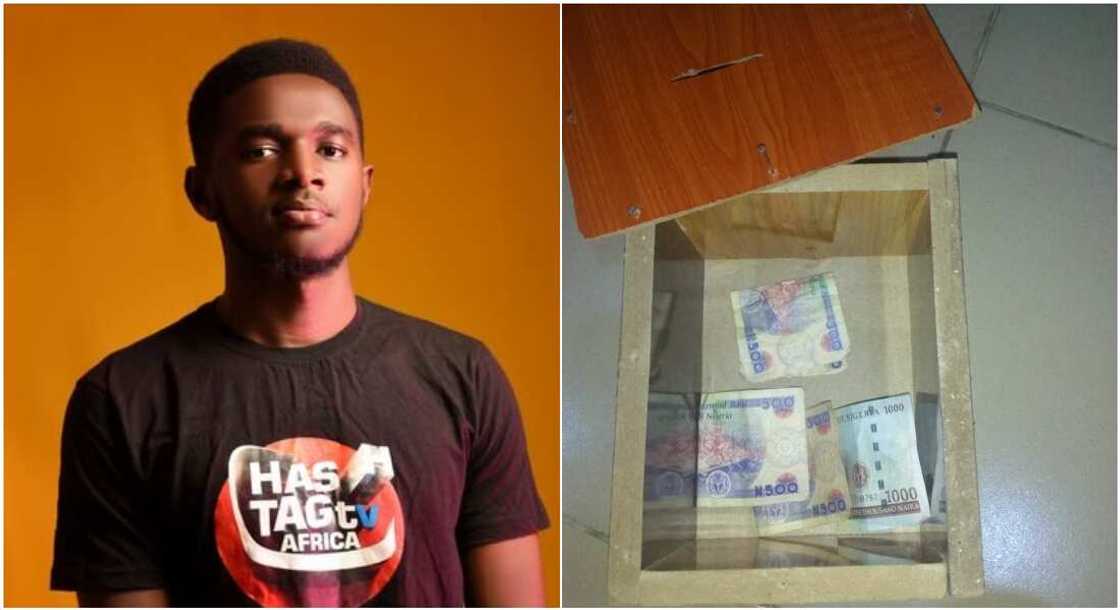 Massive reactions as Nigerian man breaks his piggybank to fetch naira notes, says he's not saving again Massive reactions as Nigerian man breaks his piggybank to fetch naira notes, says he's not saving again