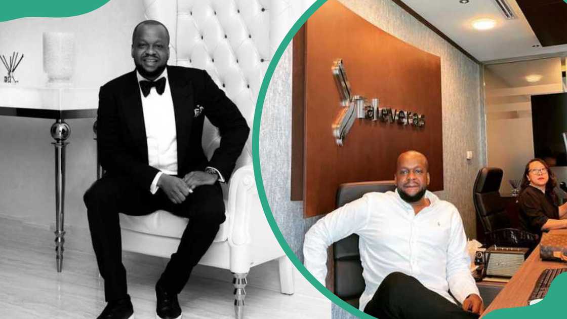 Igho Sanomi at his company's offices Igho Sanomi at his company's offices