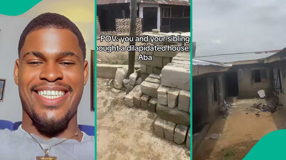 Nigerian man buys a dilapidated house in Aba, Abia state.
