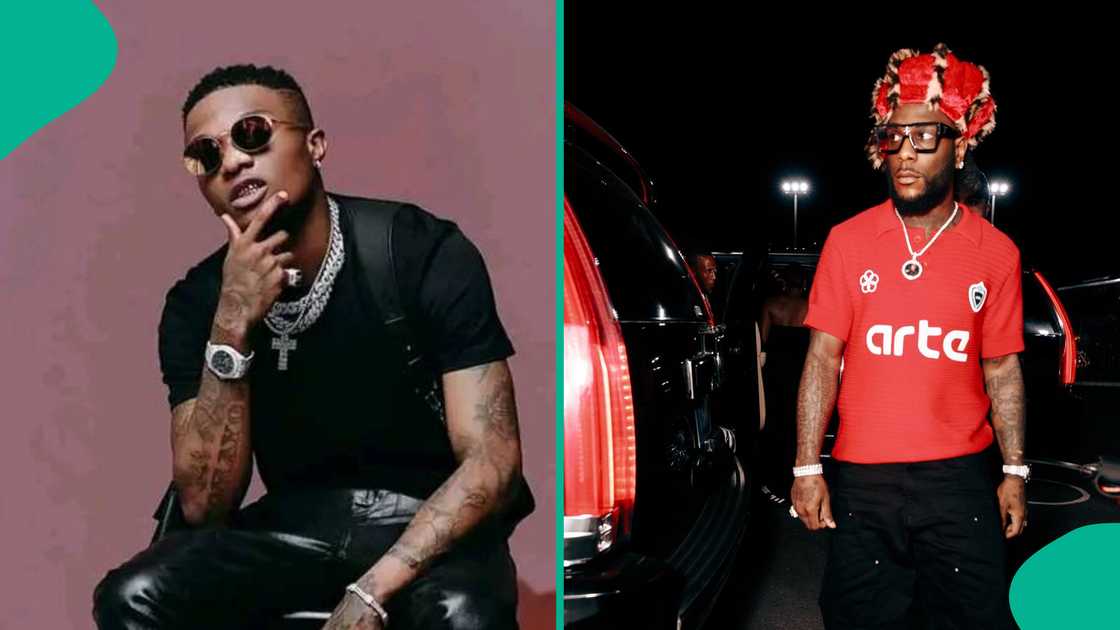 Nigerian singer Wizkid and colleague Burna Boy