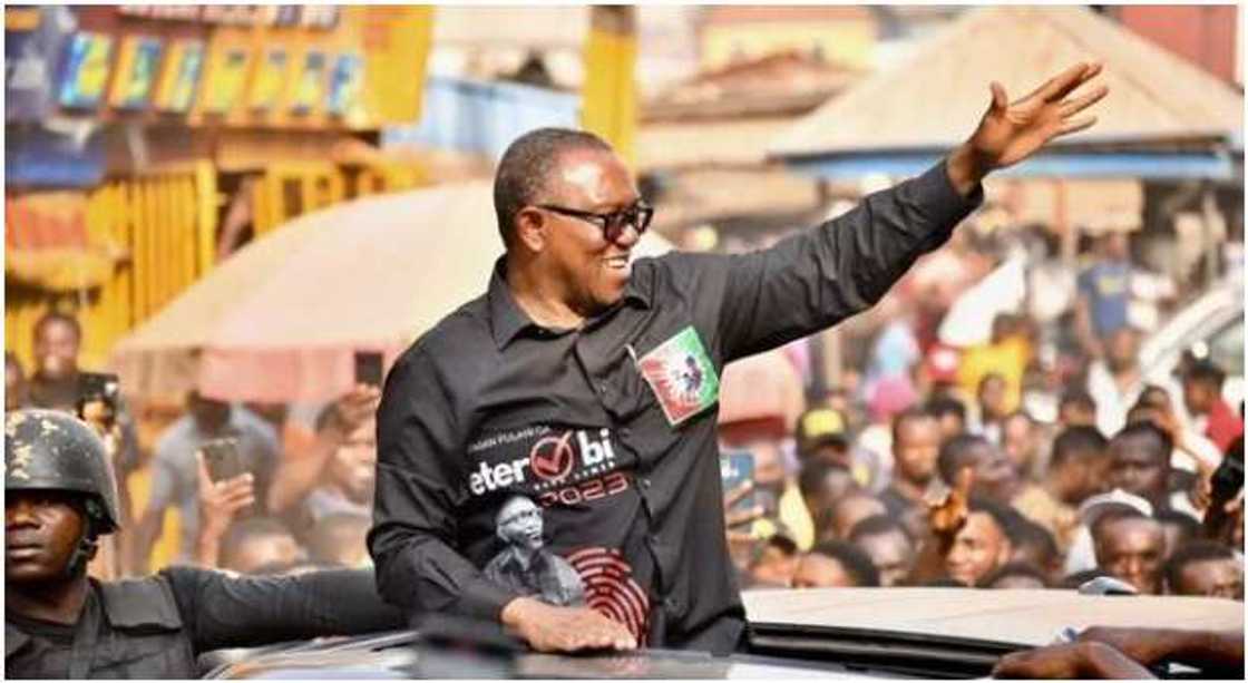 Peter Obi waves Peter Obi waves
