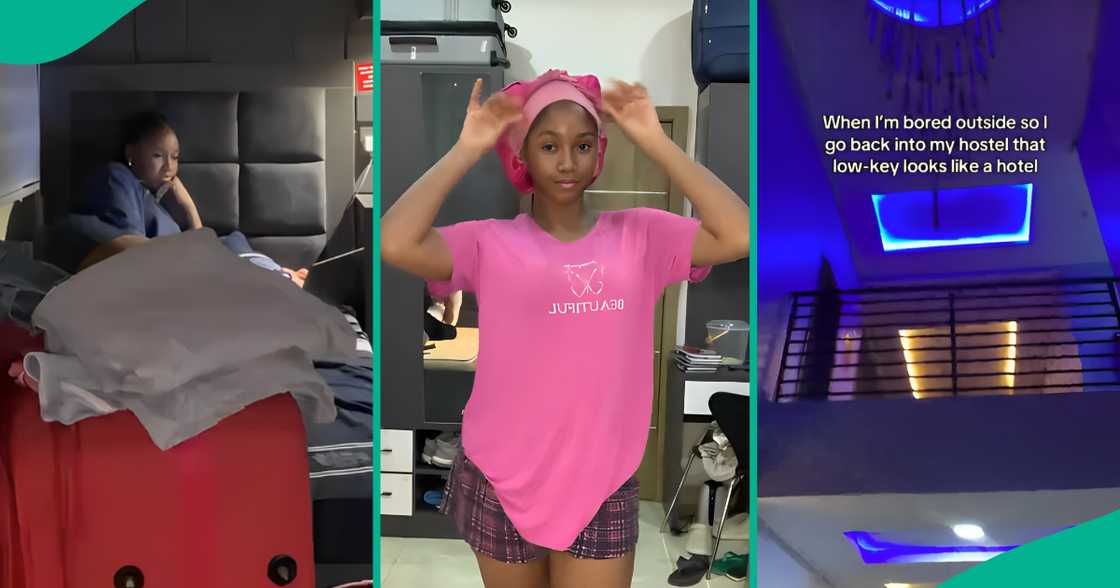 Female student of Nile University shows off interior of her hostel that looks like hotel, video trends Female student of Nile University shows off interior of her hostel that looks like hotel, video trends