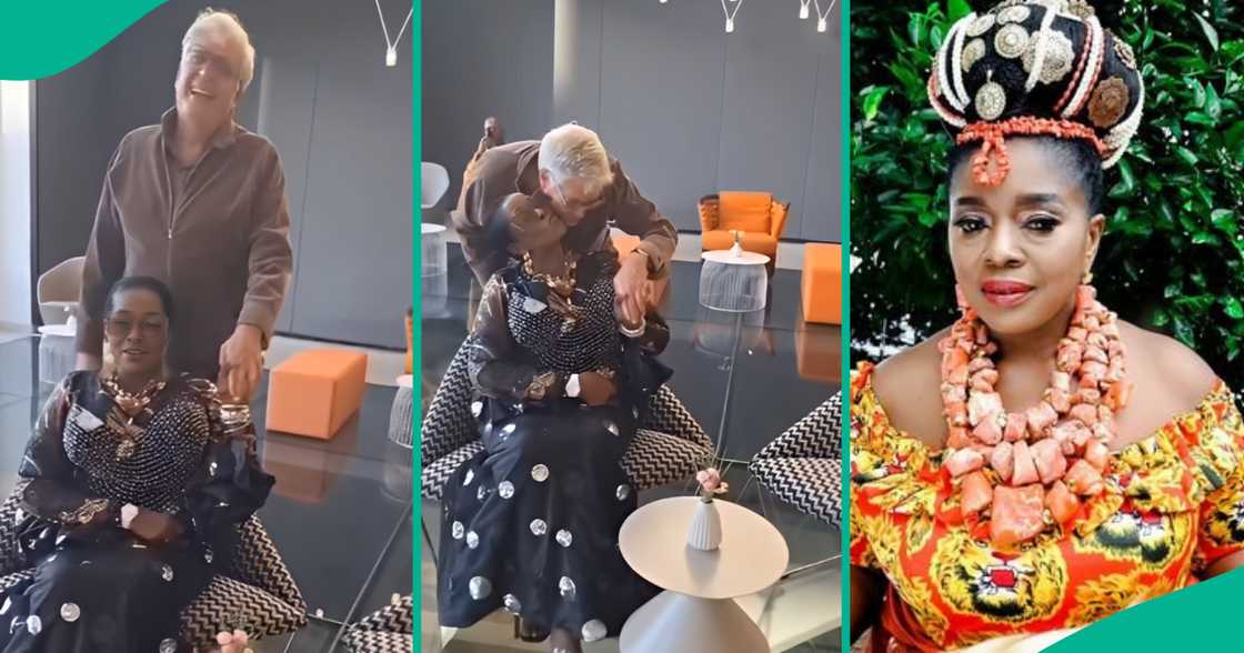 Rita Edochie flaunts her Oyinbo client in new video.