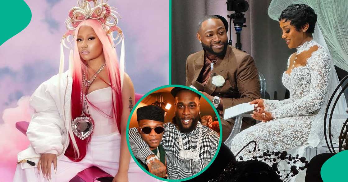 Nicki Minaj congratulates Davido and Chioma on their white wedding. Nicki Minaj congratulates Davido and Chioma on their white wedding.