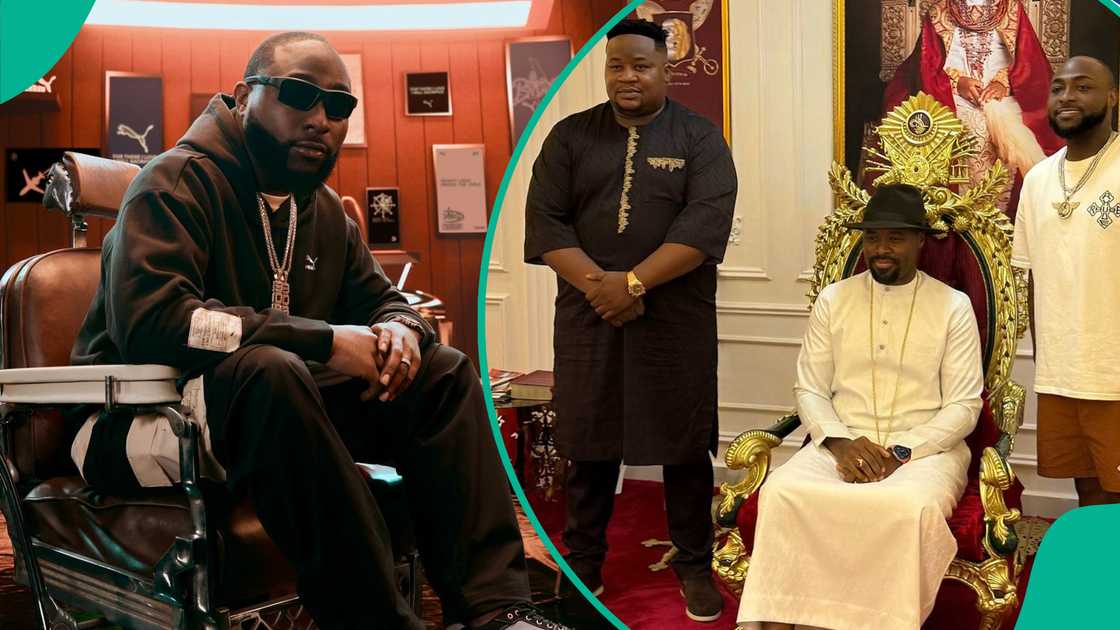 Davido visits Olu of Warri. Davido visits Olu of Warri.