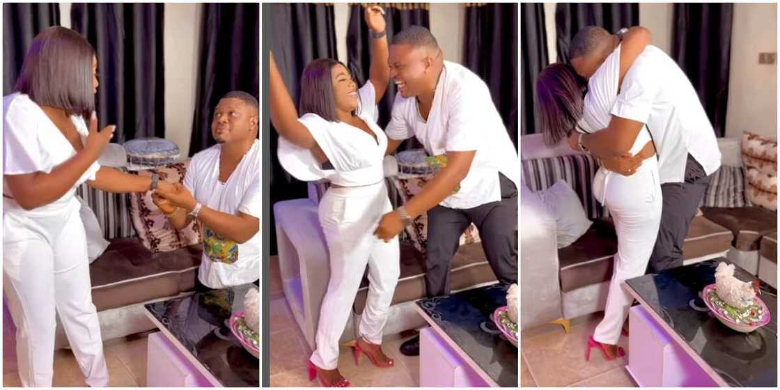 Mr Ibu's daughter Jasmine says yes to Actor, Ken Erics, Ken Erics proposes to Mr Ibu's daughter, Jasmine says yes to Actor, Ken Erics