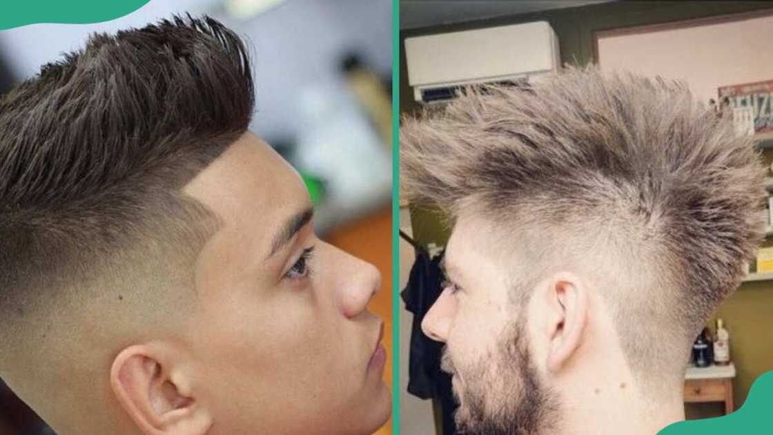 High burst fade with spiky hair