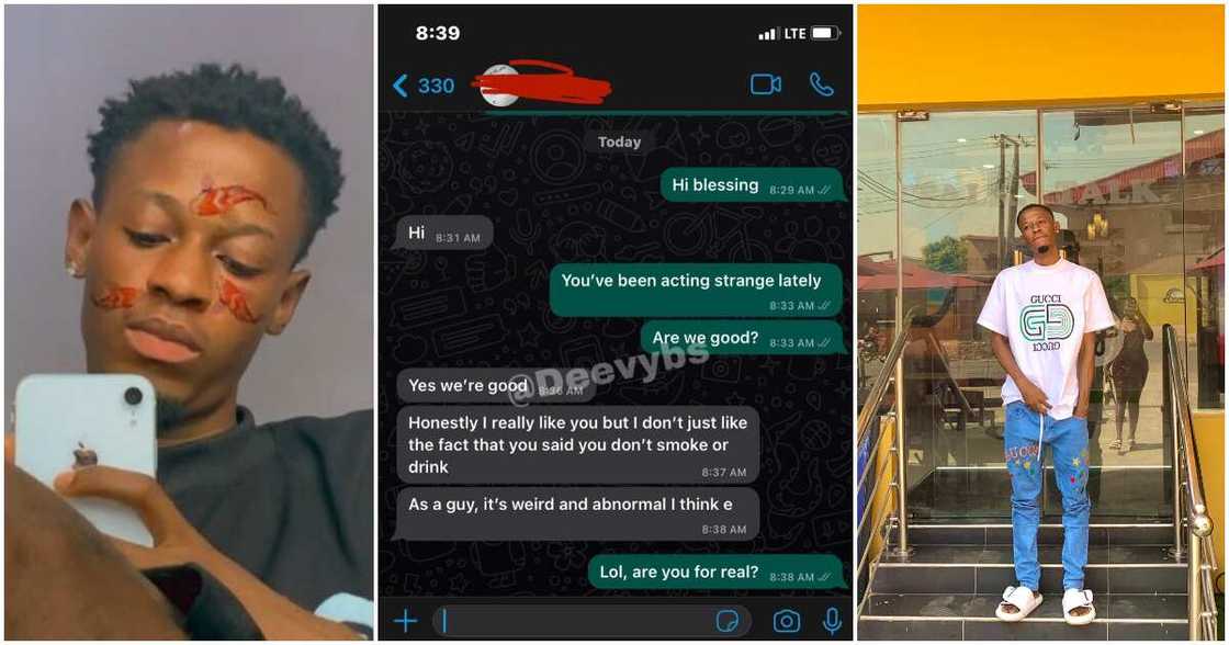 Nigerian man, lady, smoke, drink Nigerian man, lady, smoke, drink