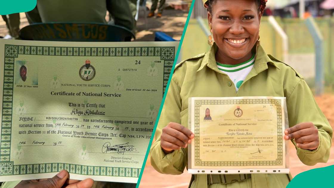 A display of NYSC certificate. A display of NYSC certificate.