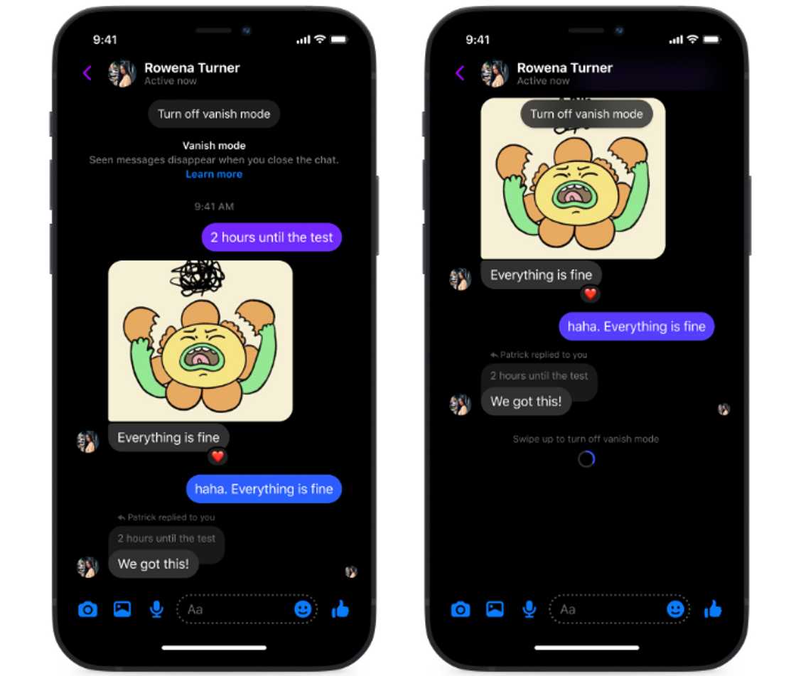 Vanish Mode on Messenger