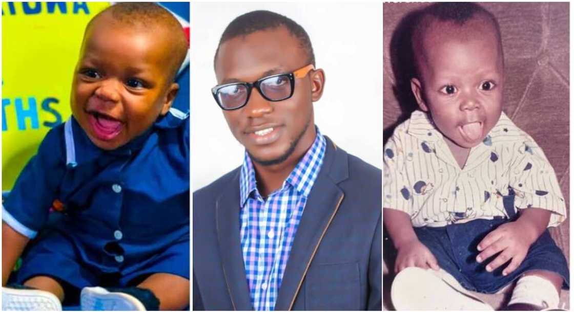 Social media reacts to striking resemblance between father and son as 6-month-old photos go viral Social media reacts to striking resemblance between father and son as 6-month-old photos go viral