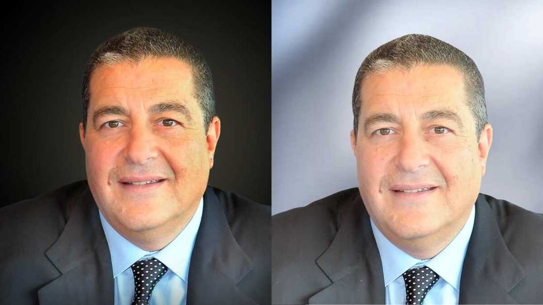 Yasseen Mansour is pictured in a grey suit Yasseen Mansour is pictured in a grey suit