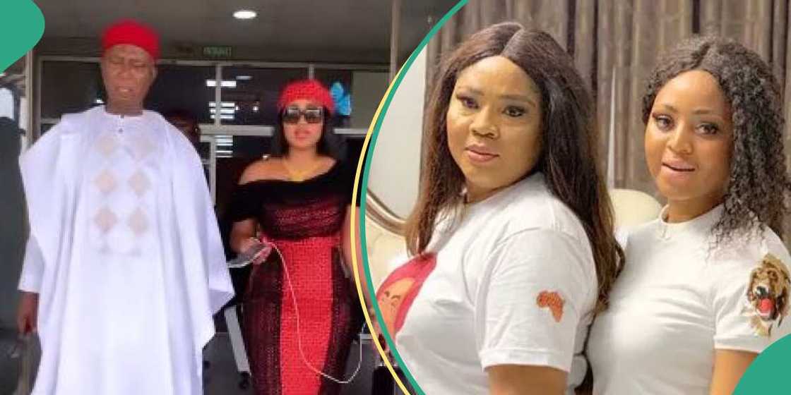 Regina Daniels and husband step out together.