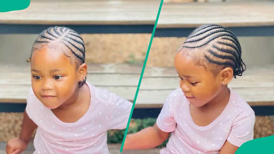 A girl wearing All-back cornrows A girl wearing All-back cornrows