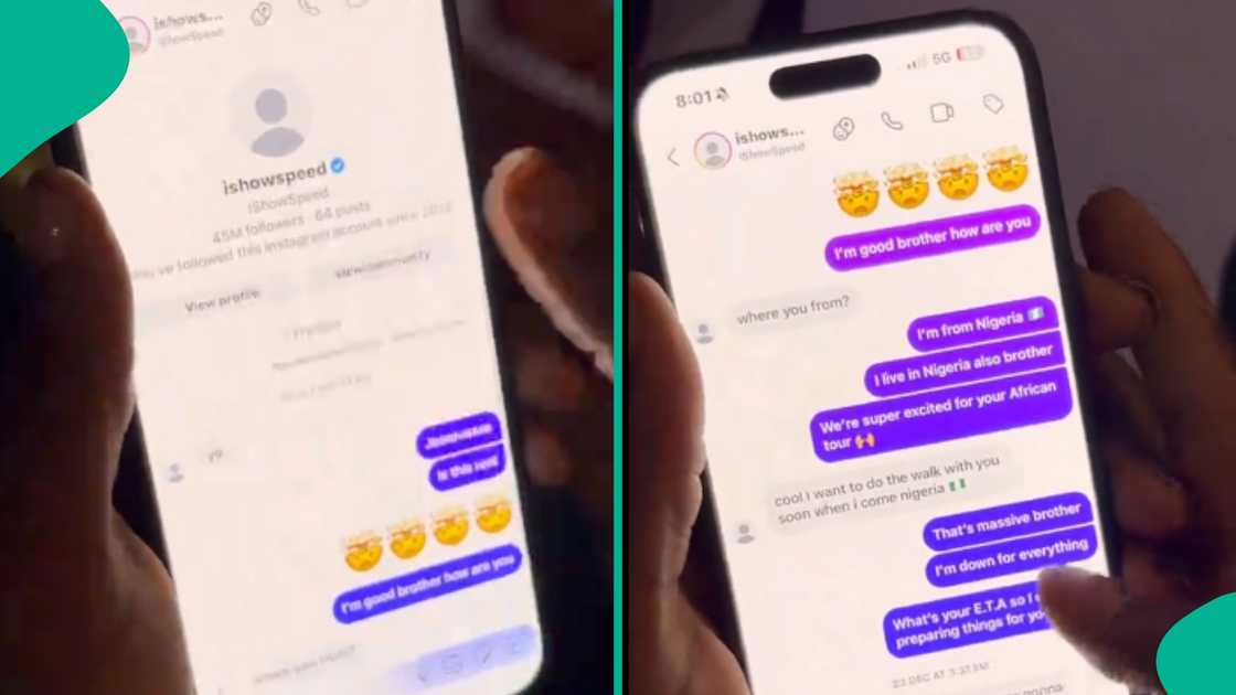 Dancer releases his chat with IShowSpeed on Instagram before he paid visit to Nigeria, many react Dancer releases his chat with IShowSpeed on Instagram before he paid visit to Nigeria, many react