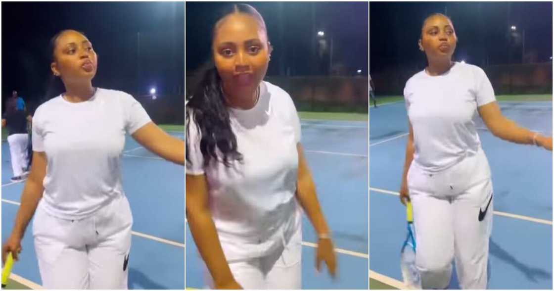 Regina Daniels plays tennis Regina Daniels plays tennis