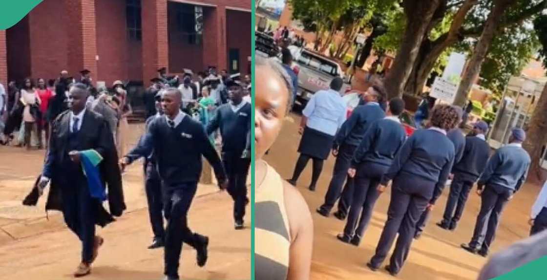 Security man's colleagues salute him on graduation day