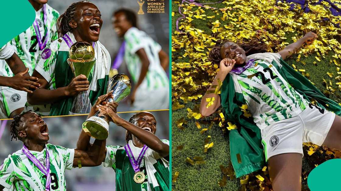 Nigerian Super Falcons celebrating after winning the 2024 WAFCON final, symbolizing national pride and resilience. Nigerian Super Falcons celebrating after winning the 2024 WAFCON final, symbolizing national pride and resilience.