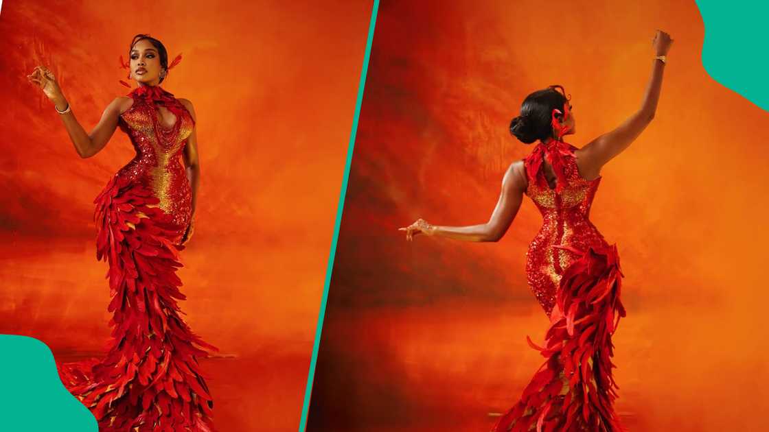 Uche Montana's dress to the AMVCA attracts attention