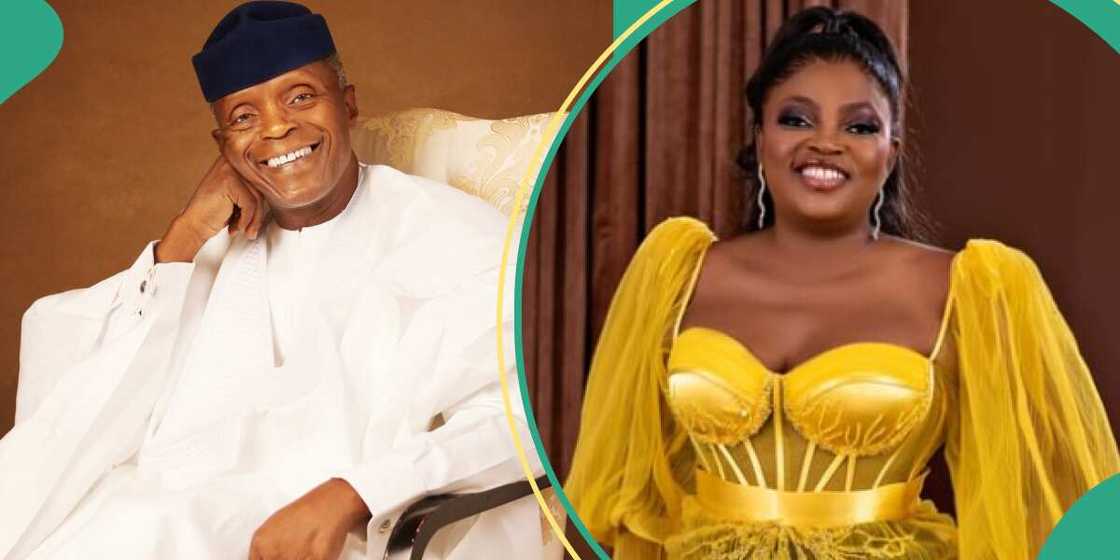 Yemi Osinbajo celebrates Funke Akindele. Yemi Osinbajo celebrates Funke Akindele.