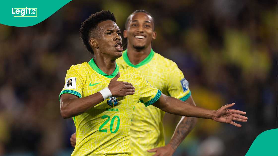 Estevao Willian, João Pedro, Maracana Stadium s Rio de Janeiro, Brazil, Chile, Estevao celebrates his first goal for Brazil. Estevao Willian, João Pedro, Maracana Stadium s Rio de Janeiro, Brazil, Chile, Estevao celebrates his first goal for Brazil.
