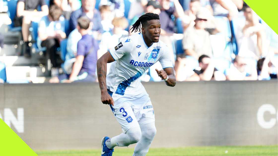 Super Eagles defender Gabriel Osho in action for Ligue 1 club, Auxerre Super Eagles defender Gabriel Osho in action for Ligue 1 club, Auxerre