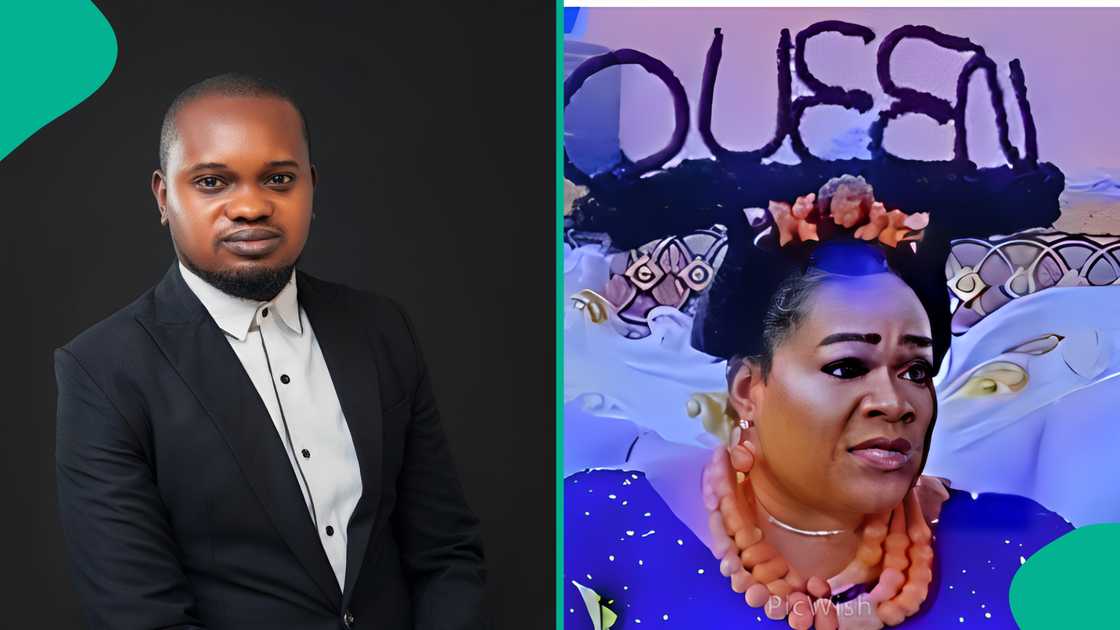 X user Brian Dennis complains about an Asaba actress who won a crown with queen written on it