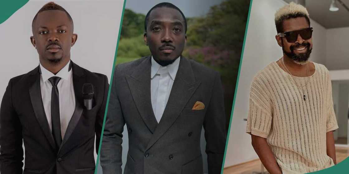 Mc Morris tackles Bovi and Basketmouth. Mc Morris tackles Bovi and Basketmouth.