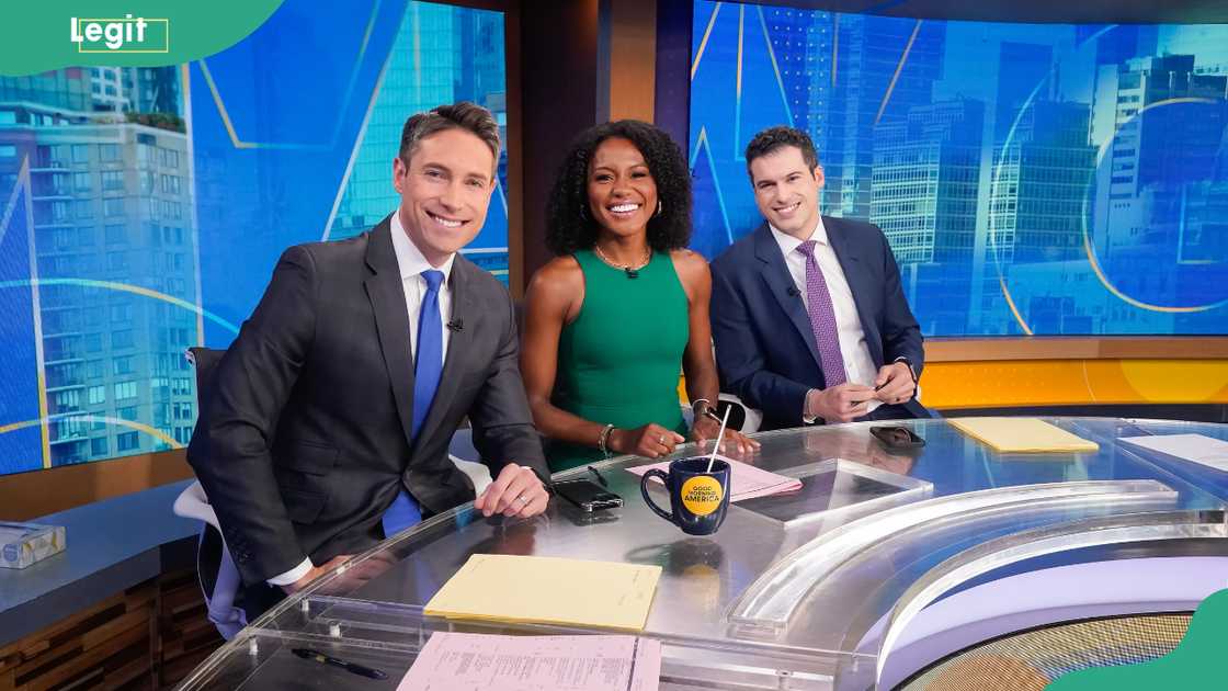 GMA journalists Whit Johnson, Janai Norman, and Gio Benitez GMA journalists Whit Johnson, Janai Norman, and Gio Benitez