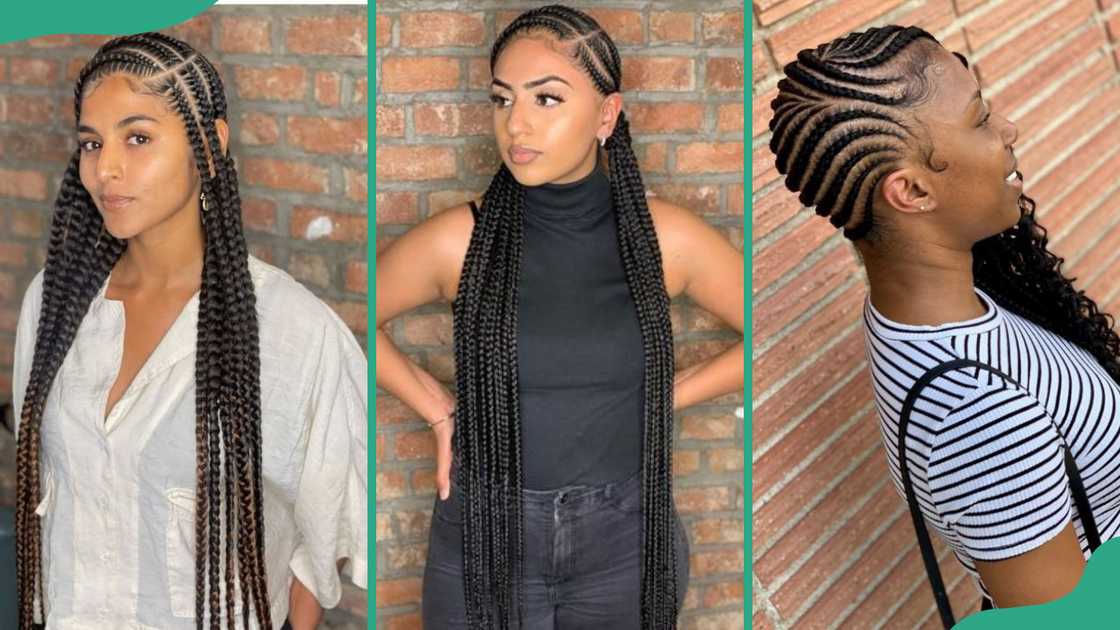 Cornrow side braids