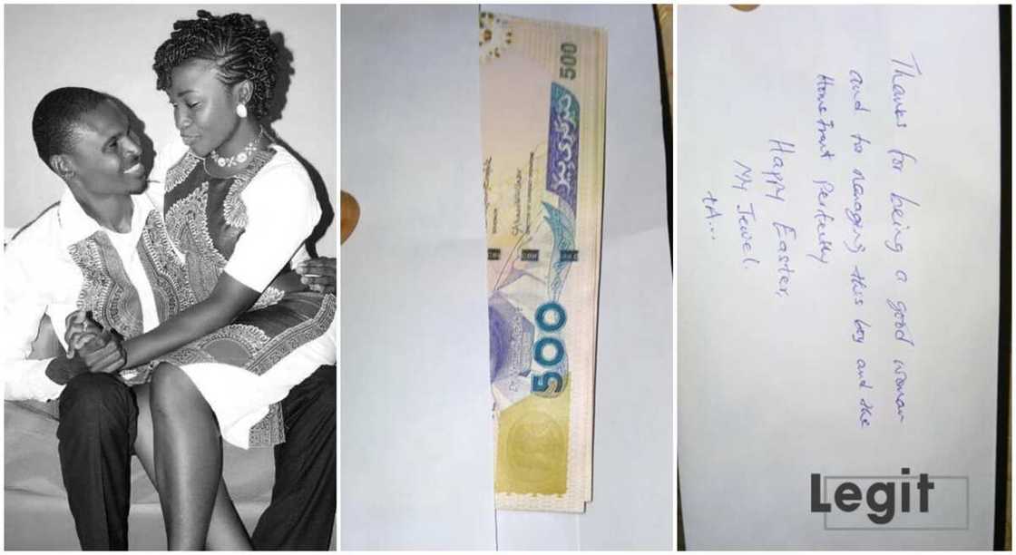 Tom Alims used some minted Naira notes to wake his wife up on Easter Sunday. Tom Alims used some minted Naira notes to wake his wife up on Easter Sunday.