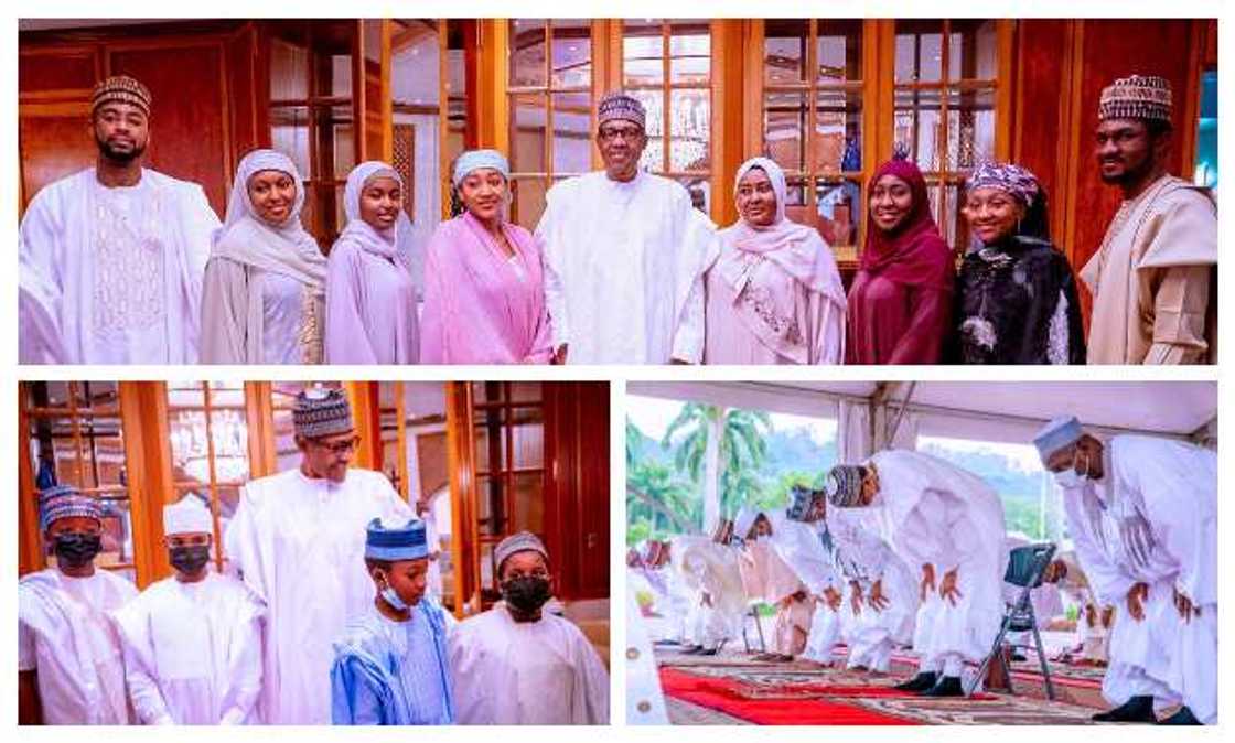 Eid al Fitr: Cute Photos Emerge as Buhari, Aisha, Family Members Celebrate Festival at Presidential Villa Eid al Fitr: Cute Photos Emerge as Buhari, Aisha, Family Members Celebrate Festival at Presidential Villa