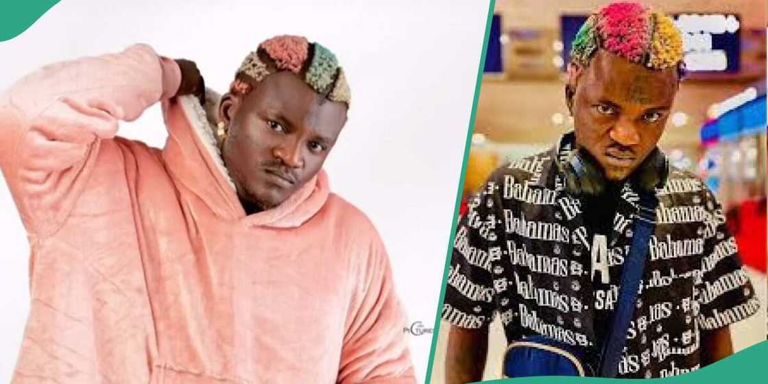 Portable displaying his coloured hair and swag Portable displaying his coloured hair and swag